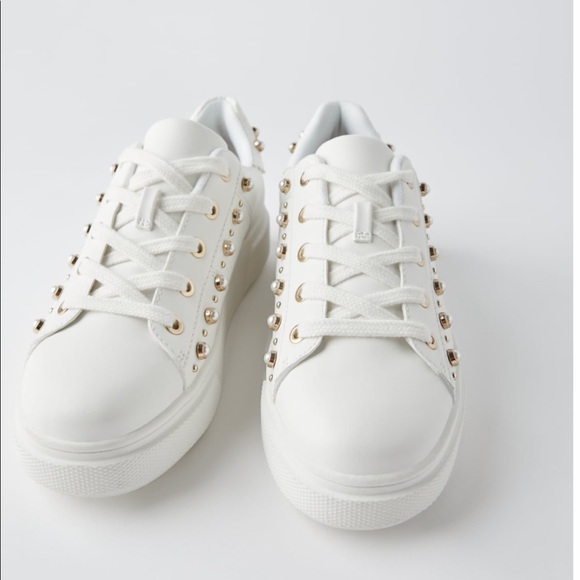 zara embossed sneakers